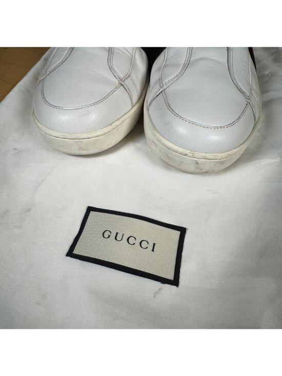 Gucci Sylvie Web Ace White Leather Men\'s Slip on Sneaker Size UK 8 US 8.5 main image 8